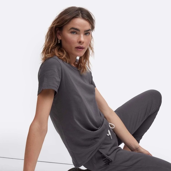 Mate The Label Charcoal Gray Organic Cotton Short Sleeve Tee Women’s Size XS - Picture 2 of 5